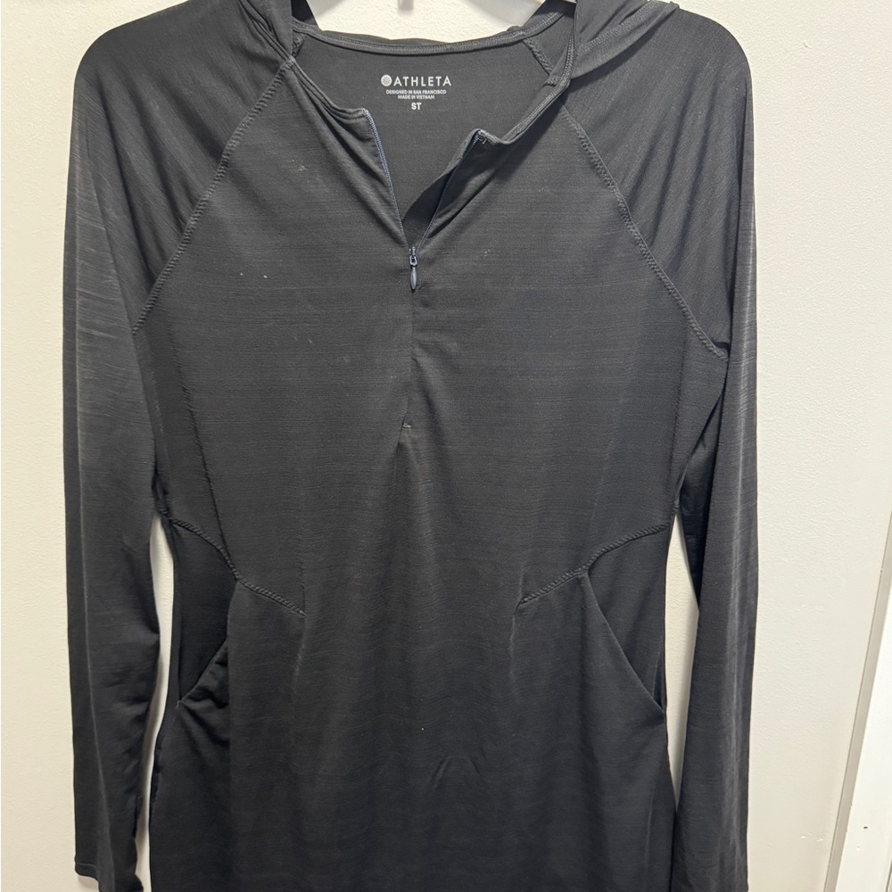 Athleta Black Long Sleeve Hoodie Tunic